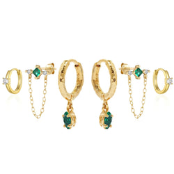 Emerald Green Earring Stack