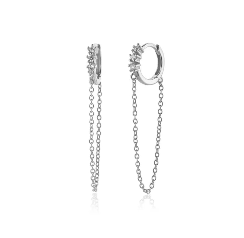 Charli Chain Silver Earrings