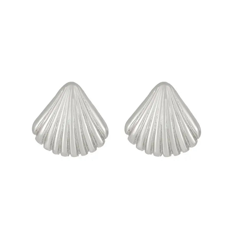 shell silver earrings