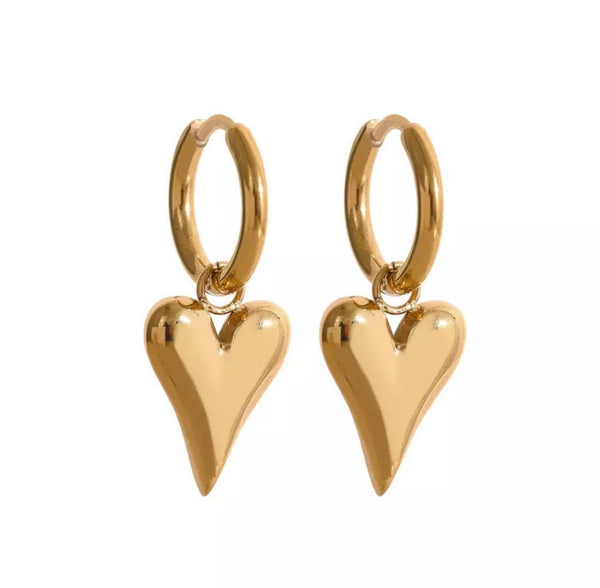 Drop Heart Earrings