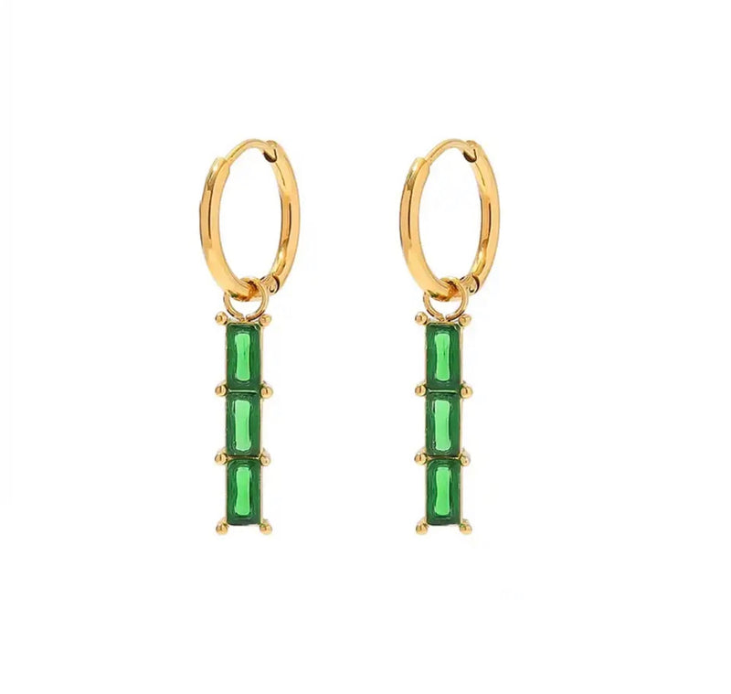 Lucia green removable earrings