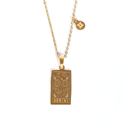 Gemini zodiac pendent necklace