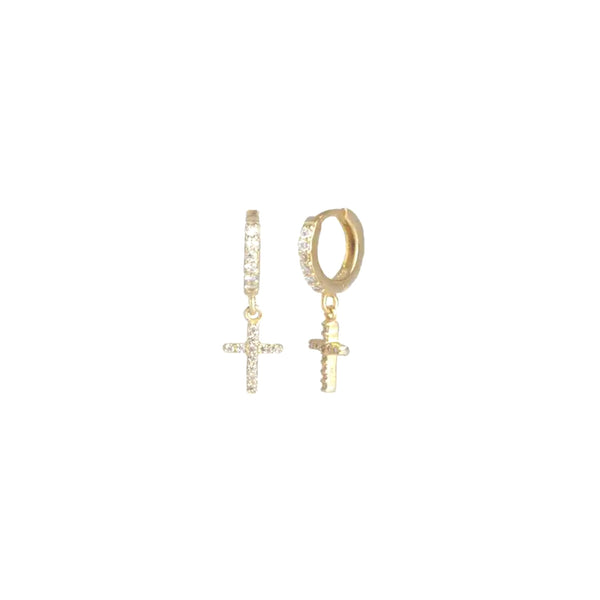 Mini cross Earrings gold